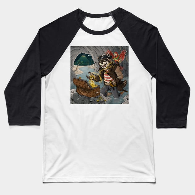 Curse of the Mermaid Gold Baseball T-Shirt by AJIllustrates